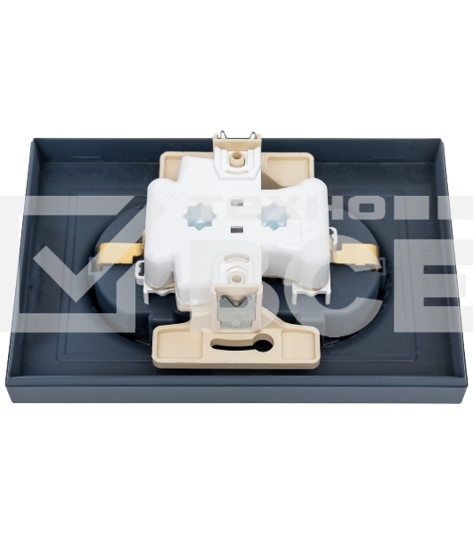 Розетка SE AtlasDesign двойная, с/з, со шторками, 16А, в сборе, грифель