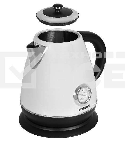 Чайник электрический Hyundai HYK-S4502 1.7 л, 2200 Вт, жемчужный/черный (корпус: нержавеющая сталь/пластик)