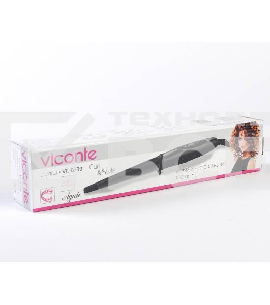 Щипцы для завивки волос Viconte VC-6739 черный, 13-19 мм, 200 °C, 1 режим