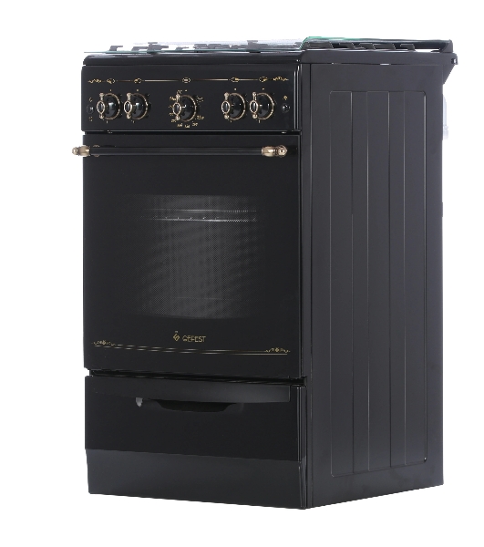 Плита газовая Gefest ПГ 5100-02 0187 черный, конфорок 4 шт, духовка 52 л, 50 см x 85 см x 58.5 см