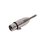 Переходник аудио FORCE CFA-015XLR (F) 3-pin на 1/4' TRS Jack (M) стерео, материал контактных частей медь, покрытие никель, матовый серебристый, фото 1