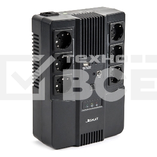 Источник бесперебойного питания Бастион SKAT-UPS 600 AI 220В 360Вт 1АКБ 7А·ч внутр. меандр. стаб-ция напр-я. 6 выходов (8998)