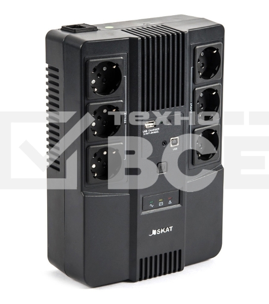 Источник бесперебойного питания Бастион SKAT-UPS 600 AI 220В 360Вт 1АКБ 7А·ч внутр. меандр. стаб-ция напр-я. 6 выходов (8998)