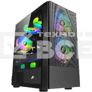 Компьютерный корпус 1STPLAYER FIREBASE X4-M Black / mATX, TG / 1x120mm & 2x140mm LED fans inc. / X4-M-BK-2F1P-1F1