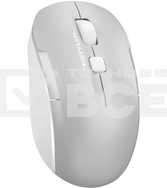 Мышь беспроводная A4Tech Fstyler FB26CS Air2 серебристый/белый, 2000 dpi, радиоканал, Bluetooth, USB, кнопки - 4