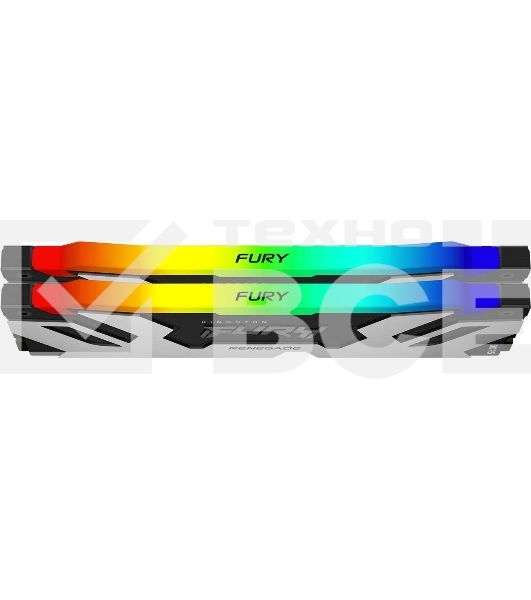 Оперативная память Kingston Fury Renegade, DDR5, 32GB (2x16GB), 7600MHz, CL38, с радиатором, RGB, серебристый/черный