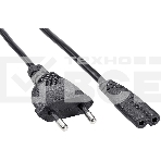 Кабель Premier 5-180 IEC C7 (2-pin) Евровилка 1.5м (5-180(0.75) 1.5) черный (Bulk), фото 1