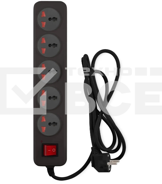 Сетевой фильтр Buro 500UNH-3-BG 3м (5 розеток) черный/серый (коробка)