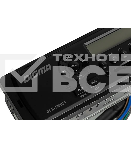 Автомагнитола Digma DCR-100B24 1DIN 4x45Вт