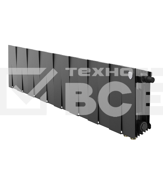 Радиатор биметаллический Royal Thermo PianoForte 200 черный VR80- 16 секц.