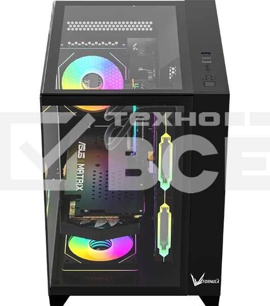 Компьютерный корпус AeroCool/Formula Crystal Z9M черный без БП mATX 1xUSB 3.0 1xUSB3.1 audio bott PSU