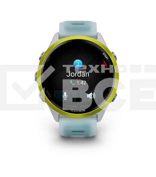 Умные часы Garmin Forerunner 570 белый, желный безель, бирюзовый ремешок 47мм