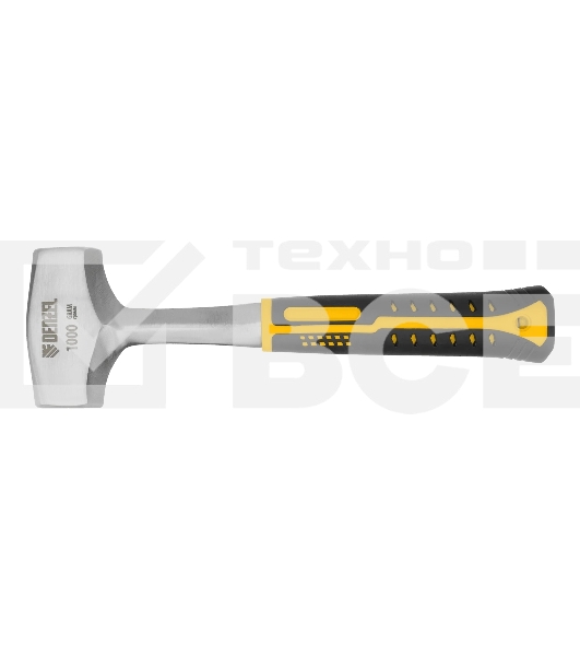 Кувалда Denzel 1 кг, цельнометаллическая, двухкомпонентная рукоятка