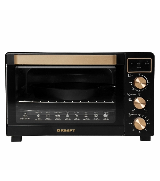 Мини-печь Kraft KF-MO 3506 KGLB (черный/золото) с дисплеем