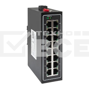 Коммутатор неуправляемый промышленный U-16T 16 портов 10/100Base-T(X) RJ45 монтаж на DIN-рейку TSX EKF TSX-U-16T