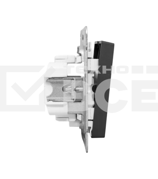 Механизм выключателя EKF UP1-SWB-24 двухклавишный, с подсветкой, черный Эпика