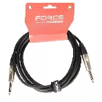Кабель гитарный FORCE FGC-09/31/4' TS Jack - 1/4' TS Jack, высококачественный, малошумящий с проводниками из безкислородной меди OFC, диаметр 6 мм, профессиональные металлические разъемы, длина 3 м, цвет черный, фото 1