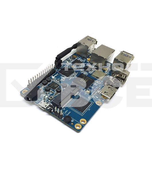 Микрокомпьютер Orange PI 3 2Gb + 8Gb EMMC, Android 7, с кабелем питания. (44286)