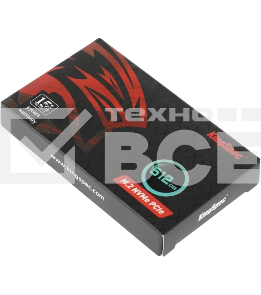 Накопитель SSD KingSpec NX-512, 512Gb, PCIe 3.0 x4, M.2 2280, NVMe, R/W 3400/3100