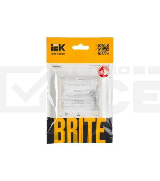 Рамка 1-местная IEK BRITE РУ-1-Бр DECOR белый/белый 3D-форма