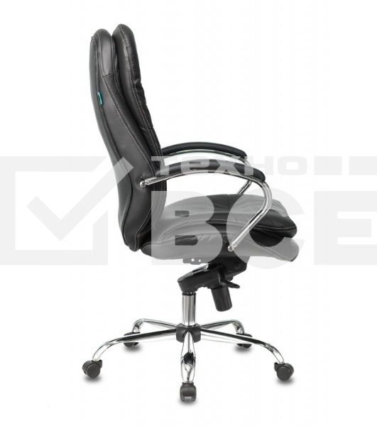 Кресло руководителя Бюрократ T-9950/BLACK черный, кожа, крестовина хром