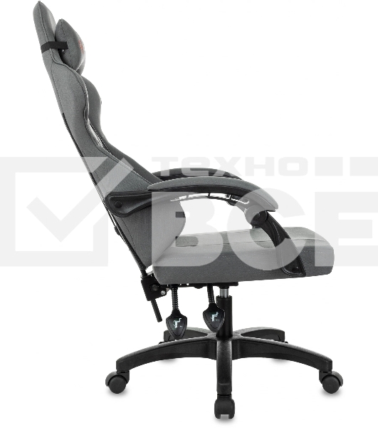 Кресло игровое Zombie Zoom Fabric Neo Grey серый, крестов. пластик