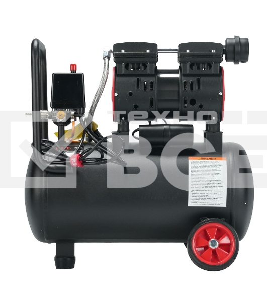 Компрессор поршневой P.I.T. PAC24-C1 безмасляный 110л/мин 24л 600Вт черный/красный