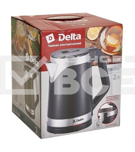 Чайник электрический DELTA DL-1109 черный