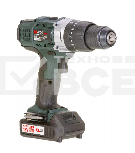 Профессиональный ударный шуруповерт Klpro KLDM18-20 (18В, Li-ion-2шт, 2.0А·ч, 40Нм, 2 скорости, подсветка, магнитная бита,З/У,в кейсе)