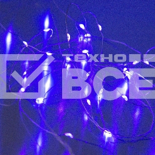 Гирлянда светод. Funray Нить, SE-STRING-550P, 5м, 50 LED, фиолетовый, 3xАА, серебр. шнур 0,3м