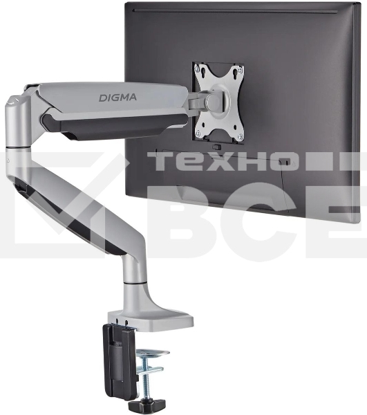 Кронштейн для мониторов ЖК Digma D-MM301 серый 17'-45' макс.15кг крепление к столешнице поворот и наклон