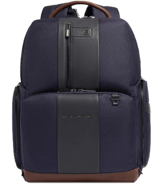 Рюкзак мужской Piquadro Brief2 CA4439BR2BM/BLUCU темно-синий/коричневый нейлон/натур.кожа