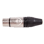 Разъем аудио FORCE CFA-022XLR (F), материал контактных частей медь с серебряным покрытием, покрытие корпуса никель, цвет матовый серебристый/черный, фото2