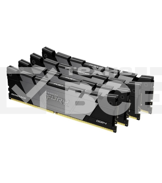 Оперативная память Kingston Fury Renegade, DDR4, 32GB (4x8GB), 3600MHz, CL16, чёрный, радиатор