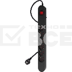 Сетевой фильтр Ippon NF-EU-3-16 3 м, 6 розеток, черный, коробка, фото 1