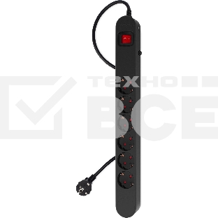 Сетевой фильтр Ippon NF-EU-3-16 3 м, 6 розеток, черный, коробка