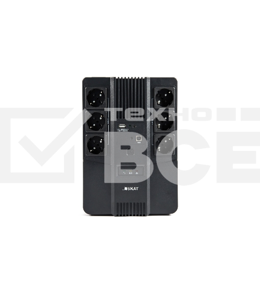 Источник бесперебойного питания Бастион SKAT-UPS 600 AI 220В 360Вт 1АКБ 7А·ч внутр. меандр. стаб-ция напр-я. 6 выходов (8998)