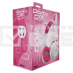 Гарнитура BT QUMO Party Cat ВТ 0025 (бело-розовая) c подсветкой, FM-радио, MicroSD, накладная, Bluetooth 5.0+EDR, 360 мА-ч, до 10 часов работы, пластик+экокожа., фото2