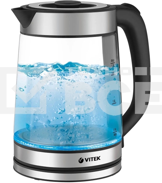 Чайник электрический Vitek VT-1179 1.7л. 2200Вт серебристый корпус: стекло/металл