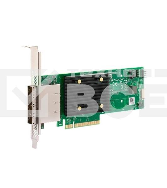 Адаптер HBA Broadcom 9500-16e SGL (03-50075-00003) PCIe Gen4 x8 LP, Tri-Mode SAS/SATA/NVMe 12G HBA, 16port(4*ext SFF8644), 3816 IOC {5}