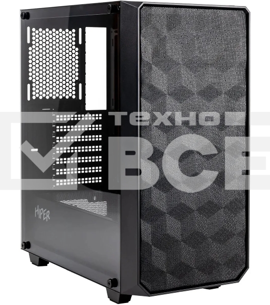 Корпус Hiper BH34-1 черный без БП ATX 5x120mm 2x140mm 2x200mm 1xUSB3.0 audio bott PSU