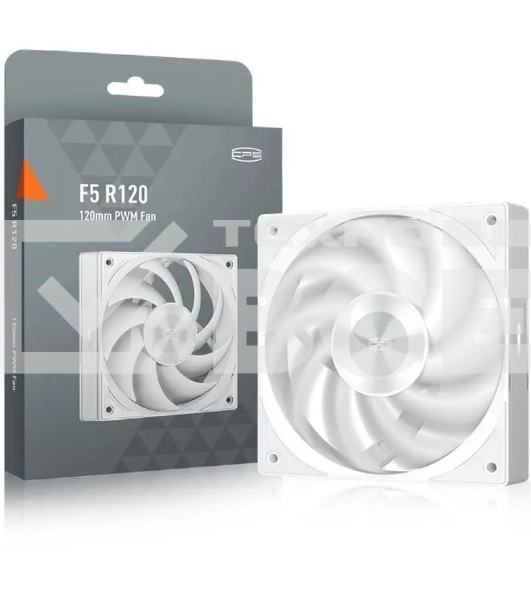Вентилятор для корпуса PCCooler F5 R120 белый, 120 мм, 2200 об/мин, 32 дБ, 4 pin