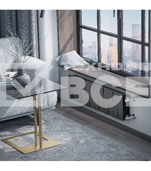 Радиатор биметаллический Royal Thermo PianoForte 200 черный - 12 секц.