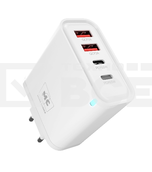 Сетевое зарядное устройство MORE CHOICE NC95 2USB+2Type-C 3.0A PD 65W, белый