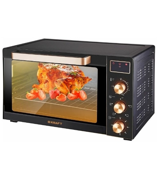 Мини-печь Kraft KF-MO 3506 KGLB (черный/золото) с дисплеем