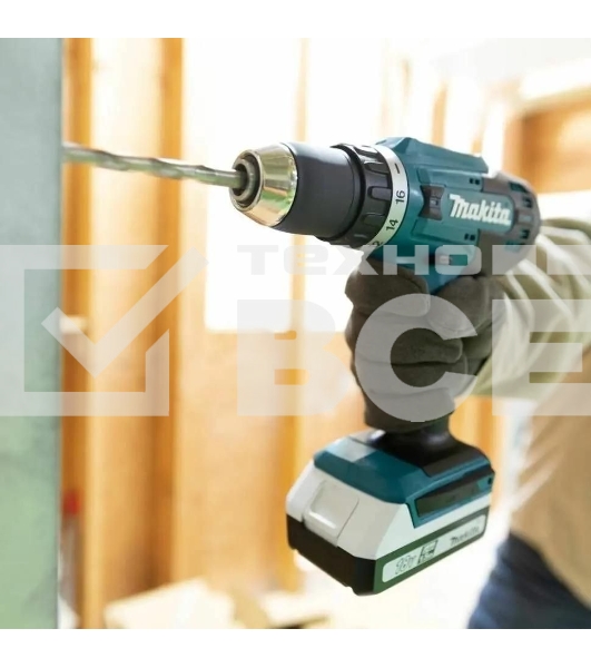 Дрель-шуруповерт аккумуляторная Makita DF488D004 18Вт аккум. патрон:быстрозажимной