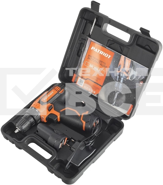 Дрель-шуруповерт аккумуляторная Patriot BR 119Li, Аккумуляторная, 12В, 2 АКБ