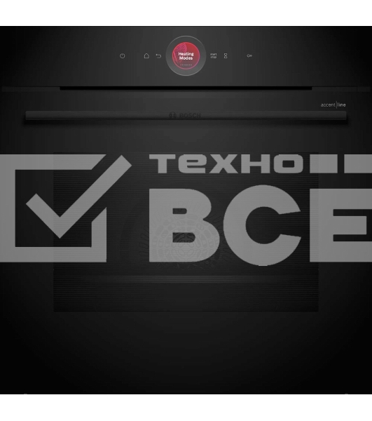 Встраиваемый духовой шкаф Bosch HBG9742B1S с 14 режимами нагрева,контроль температуры от 30 °C до 300 °C,объем 71 л