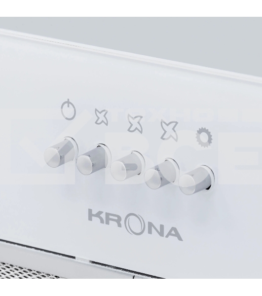 Вытяжка кухонная полновстраиваемая Krona ARVEN 500 WHITE PB белый