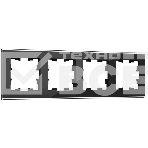 Рамка 4 -местная IEK BRITE РУ-4-2-БрЧ (BR-M42-G-K02) стекло черный, фото 1